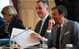 Troisième comité stratégique sur l'avenir de la Corse, Nanette maupertuis, Gilles Simeoni et Jean-Martin Mondoloni. Crédit photo AFP