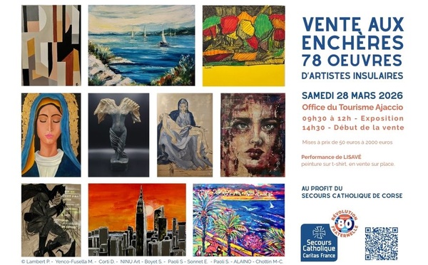 À Ajaccio, l’art se met aux enchères pour soutenir le Secours Catholique