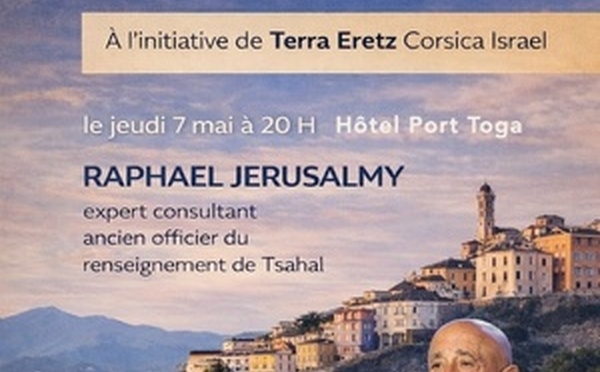  Bastia -Terra Eretz Corsica accueille Raphaël Jerusalmy. Corsica-Palestina s'insurge