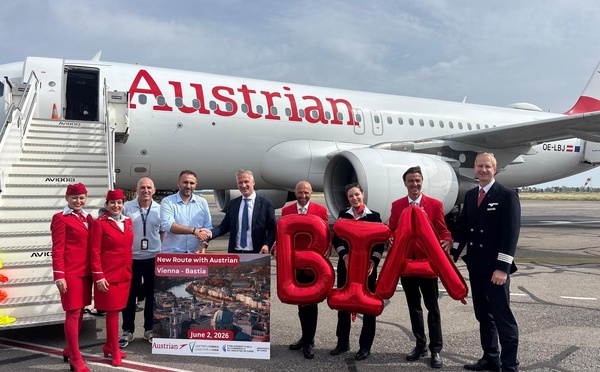 Bastia accueille le premier vol direct d’Austrian Airlines en provenance de Vienne