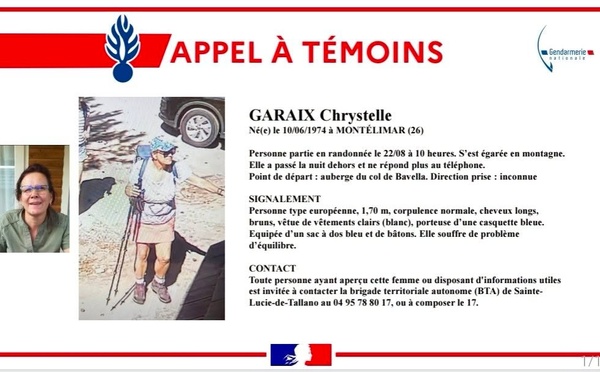 Bavella : une randonneuse portée disparue, la gendarmerie lance un appel à témoins