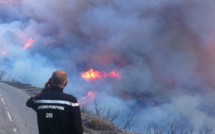 Alerte rouge sur la Haute-Corse : 140 hectares parcourus par les flammes à Barbaghju. 15 départs de feu dans la journée