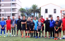 Mickaël D'Amore et Angeot Filiberti (SC Bastia) ont entraîné les jeunes du FC Squadra Calvi 