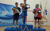 Antonin Romieu (Ile-Rousse) sur la 2e marche du podium à l'Open international de squash d'Italie