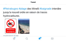 Traces d'hydrocarbures sur la plage de Minelli