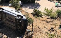 Felicetu : La voiture tombe dans un fossé et s'immobilise 20 m en contrebas