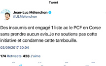 Le PCF Corse et la "tambouille" de Jean-Luc Mélenchon