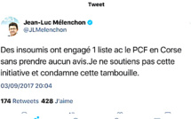 Le PCF Corse et la "tambouille" de Jean-Luc Mélenchon