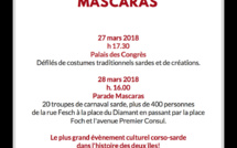 Mascaras : Le carnaval sarde à Ajaccio les 27 et 28 mars