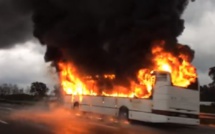 Lucciana : Un bus prend feu. Il n'y a pas de blessé. Une vidéo impressionnante 