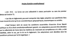 Corse : Le projet d'article constitutionnel transmis au Conseil d'Etat