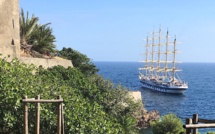 Bastia : Le "Royal Clipper", un beau 5 Mâts sous les remparts de la Citadelle