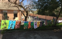 La grande lessive étendue à l'école d'Erbalonga