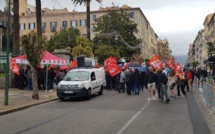 Visite présidentielle : manifestation des syndicats devant la préfecture d'Ajaccio