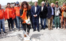 Baptême à Calvi d'un semi-rigide de la SNSM en présence de la marraine Fanny Agostini