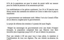 Retraites : l'intersyndicale de la Haute-Corse appelle à une nouvelle " journée de manifestation"