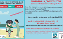 Coronavirus : campagne de dépistage gratuit dans la communauté de communes Pasquale-Paoli