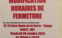 Tour de Corse historique: RD81 Calvi - Fango fermée vendredi matin