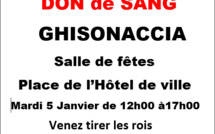 Don du sang : rendez-vous le 5 janvier à Ghisonaccia