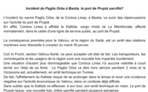 Pour "Core In Fronte" l'incident du "Paglia Orba" à Bastia ne doit pas sacrifier le port de Propriano