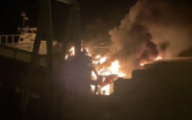 Huit bateaux détruits après un violent incendie au port de plaisance de Sagone