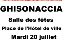 Don du sang : une collecte à Ghisonaccia le mardi 20 juillet