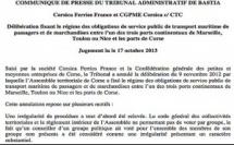 Transports maritimes : Le TA de Bastia annule les obligations de service public