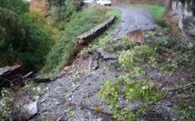 Intempéries : la RD 62 coupée entre San Gavino di Tenda et Santu Pietru di Tenda après un éboulement