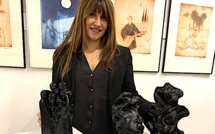 Emil Tamagna, Sylvie Antoniotti et Philippe Nicolaï à la "Galerie Noir et blanc" à Bastia