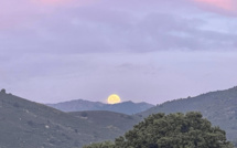 La photo du jour : coucher de… Lune sur la route de San Lurenzu
