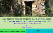 Le programme des Journées Européennes du Patrimoine 2022  au Grand Site de France Conca d’Oru