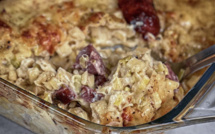 A table : Crozets aux poireaux et aux saucisses de Diot gratinés au Comté avec #lapetitecuisinedemarie 