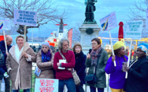 Un rassemblement pour la paix, à Ajaccio, pour le premier anniversaire de la guerre en Ukraine 