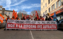 Réforme des retraites : un millier de personnes dans la rue à Bastia
