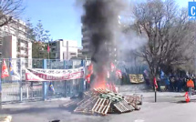 Retraites : feu de palettes, blocage de ronds-points et occupation (symbolique) de la CCI à Bastia