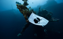 Tony Viacara, l'explorateur des fonds marins, sur l’épave de l’ancien ferry Fred Scamaroni