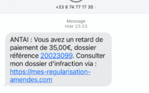"ANTAI : vous avez un retard de paiement" : attention à cette arnaque par SMS