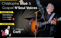 Jean Menconi avec Christophe Maé et le Gospel N'Soul Voice en concert le 18 août à Porto-Vecchio