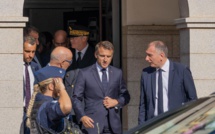 Le président Emmanuel Macron en visite à Portivechju