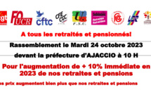 Ajaccio : Les retraités dans la rue ce mardi pour réclamer une hausse des pensions de 10%