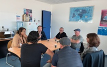 Manuel Bompard  et Farida Amrani députés LFI en visite en Corse