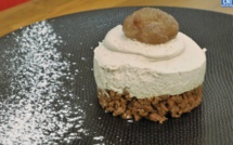 A table : Cheesecake au brocciu, canistrelli et marrons glacés