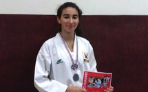 Shayma El Korchi, (Dragon Bleu Bastia-Calvi) vice-championne de France minimes de Taekwondo
