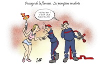 L'actualité corse vue par Battì :  passage de la flamme, les pompiers en alerte