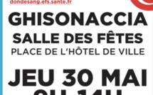 Don de sang : une collecte à Ghisonaccia ce 30 mai