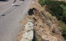 La chaussée de la RD 71 entre Lumio et Lavatoggio s'effondre