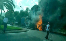 Ajaccio : Un camion en feu au rond point d’Aspretto