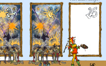 Le dessin de Battì : pace, salute è curagiu 