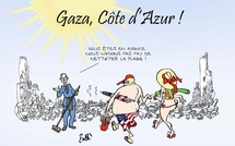 Le dessin de Battì : Gaza, Côte d'Azur