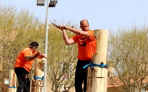 Première manche du championnat de France de bûcheronnage Timbersports à L'Ile-Rousse